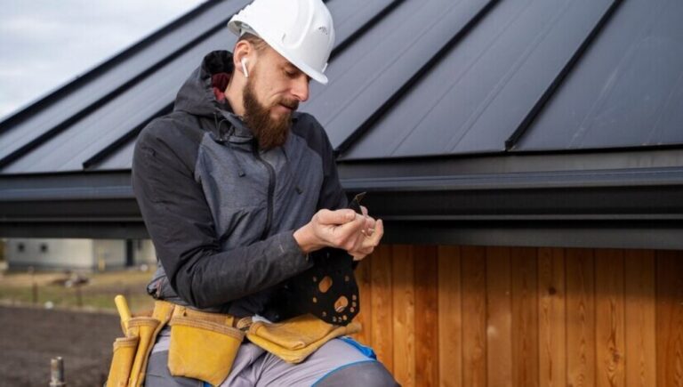 roofing expert doing roofing maintenance on bay area